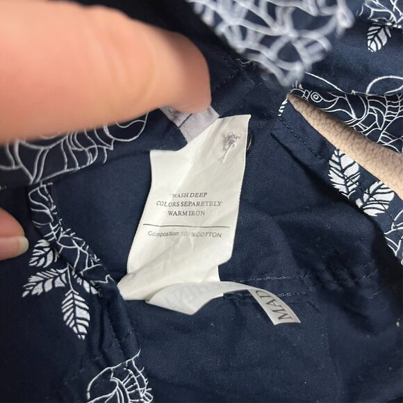 Lamasini Jeans Men's Blue Shirt Size XL Casual  Button Down Blue & White Floral - Picture 3 of 6